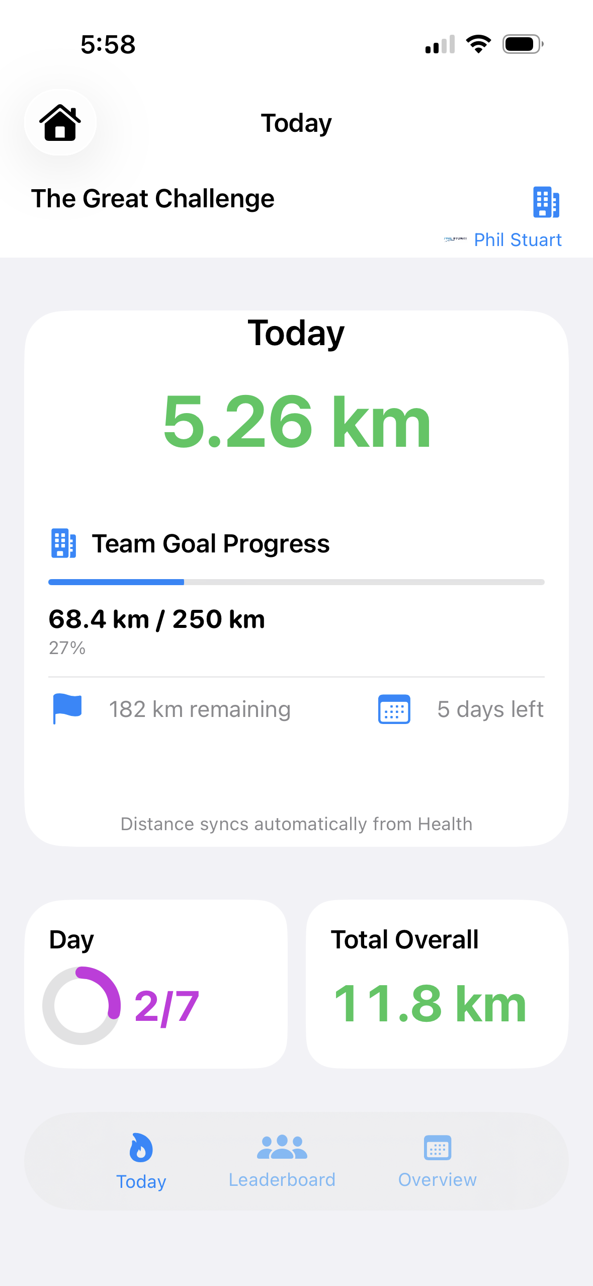 Pushi team goal challenges screen